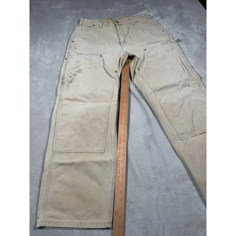 Vintage Carhartt B01 BRN Double Knee Pants Size 32x29 Fade Distress MADE IN USA